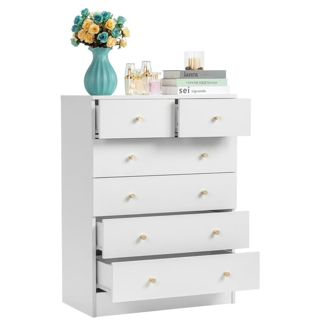 UBesGoo Commode en Bois à 6 Tiroirs pour Chambre, Commode, Unité d'Organisation de Rangement pour Vêtements, Blanc