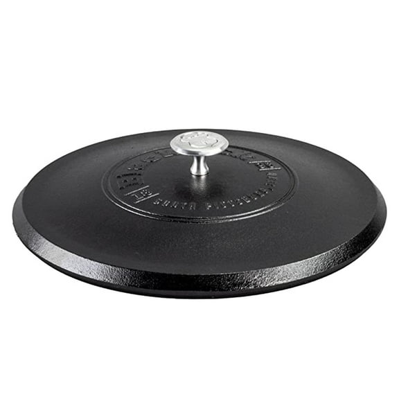 Lodge Blacklock 12" Triple Seasoned Cast Iron Lid - For Blacklock 12 Dutch Ovens & Skillets - Locks In Moisture - High-Heat Aluminum Knob - Pan Lid for Iron Skillet