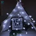 thumbnail image 5 of Deago Christmas Lights Snowflake String Lights 33 Ft 80 LED Fairy Lights Battery Operated Waterproof for Xmas Garden Patio Bedroom Party Decor Indoor Outdoor Celebration Lighting (White), 5 of 8