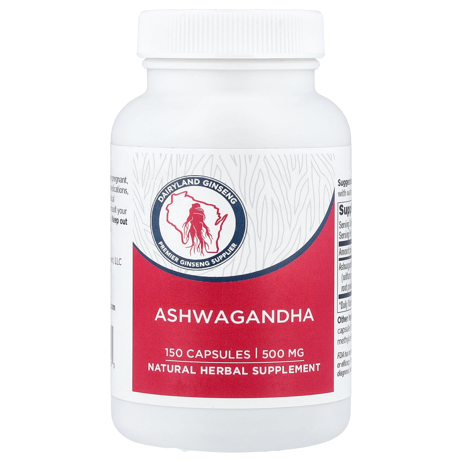 Dairyland Ginseng Ashwagandha, 500 mg, 150 Capsules