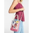 thumbnail image 5 of No Boundaries Women's Beaded Crossbody Tote Bag, Pink, 5 of 5