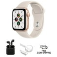 thumbnail image 1 of Refurbished Apple Watch SE (2020) 1st Gen 40mm A2353 (GPS + Cellular) Gold (Grade B) w/ Wireless Earbuds, 1 of 4