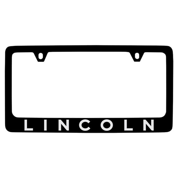 Lincoln Wordmark Black Metal License Plate Frame Holder