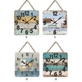 thumbnail image 5 of 10 Inch Wooden Wall Clock Creative Retro Square Silent Hanging Clocks for Bedroom Living Room Decor, 5 of 6