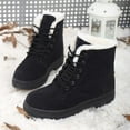 thumbnail image 5 of KEGIRLOM Women's Fashionable Casual Versatile Plus-Size Snow Boots Lightweight And Comfortable Fall And Winter Style Trendy Short Boots With Fleece Lining. Black Size 10, 5 of 8