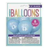 Baby Shower 'Blue Floral Elephant' Latex Balloons (8ct)