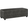 thumbnail image 5 of TYJDFN Storage Ottoman, 47 Inch Bench Bedroom Bench with Safety Close Hinge, Extra Long Ottoman with Storage for Living Room, Entryway, Hallway, Foot Rest, Support 300lbs -Rustic Gray/ Faux Leather, 5 of 15