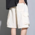 thumbnail image 6 of Riecok Men Cargo Shorts with Pockets Elastic Waist Drawstring Quick Dry Workout Shorts Solid Summer Hiking Clothes, 6 of 9