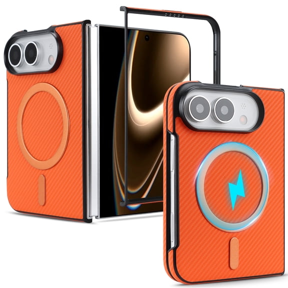 Mynvo for iPhone Ultra/iPhone Fold Case, Slim Fit Back Cover Anti-Scratch Shockproof Protective Support Wireless Charging Non-Slip Bumper, Orange