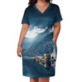 thumbnail image 1 of Hallstatt In Austrian Alps Back Lacing Backless Dress Square Neck New Plus Size Elegant Women Dress Bridge Built Structure, 1 of 5