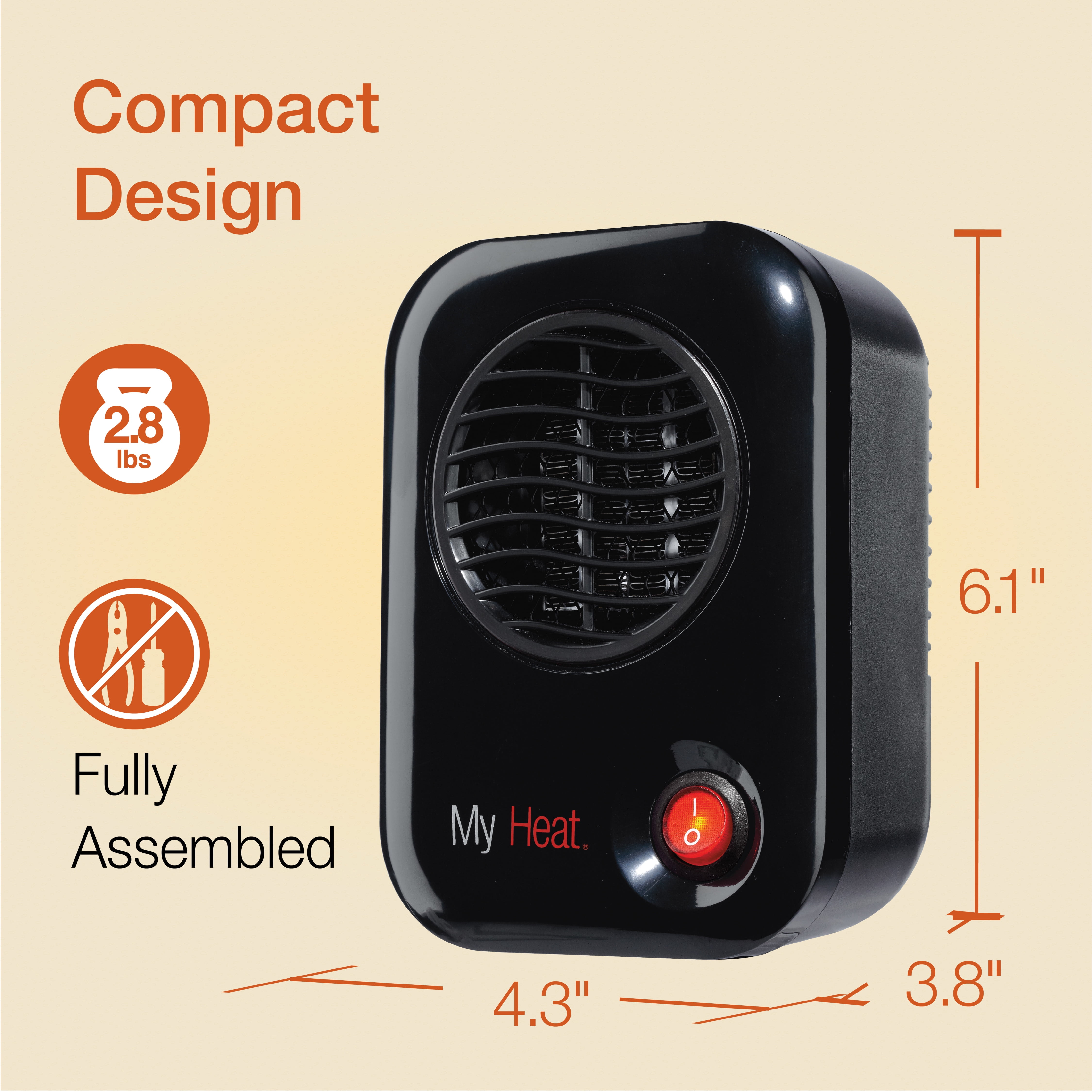 Lasko 200W MyHeat Personal Desk/Tabletop Space Heater with Simple Controls,  100, Black - Walmart.com