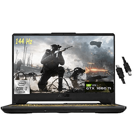 2021 Flagship Asus TUF F15 Gaming Laptop 15.6" FHD 144Hz Display 10th Gen Intel Octa-Core i7-10870H 16GB RAM 512GB SSD NVIDIA GeForce GTX 1660 Ti 6GB RGB Backlit DTS Webcam Win10 + HDMI Cable