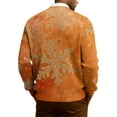 thumbnail image 5 of yuCgh Men's Ribbed Knit Holiday Cardigan, Christmas Print Long Sleeve Open Front, Festive Sweater Jacket for Seasonal Gatherings & Casual Wear,Orange,XL, 5 of 7