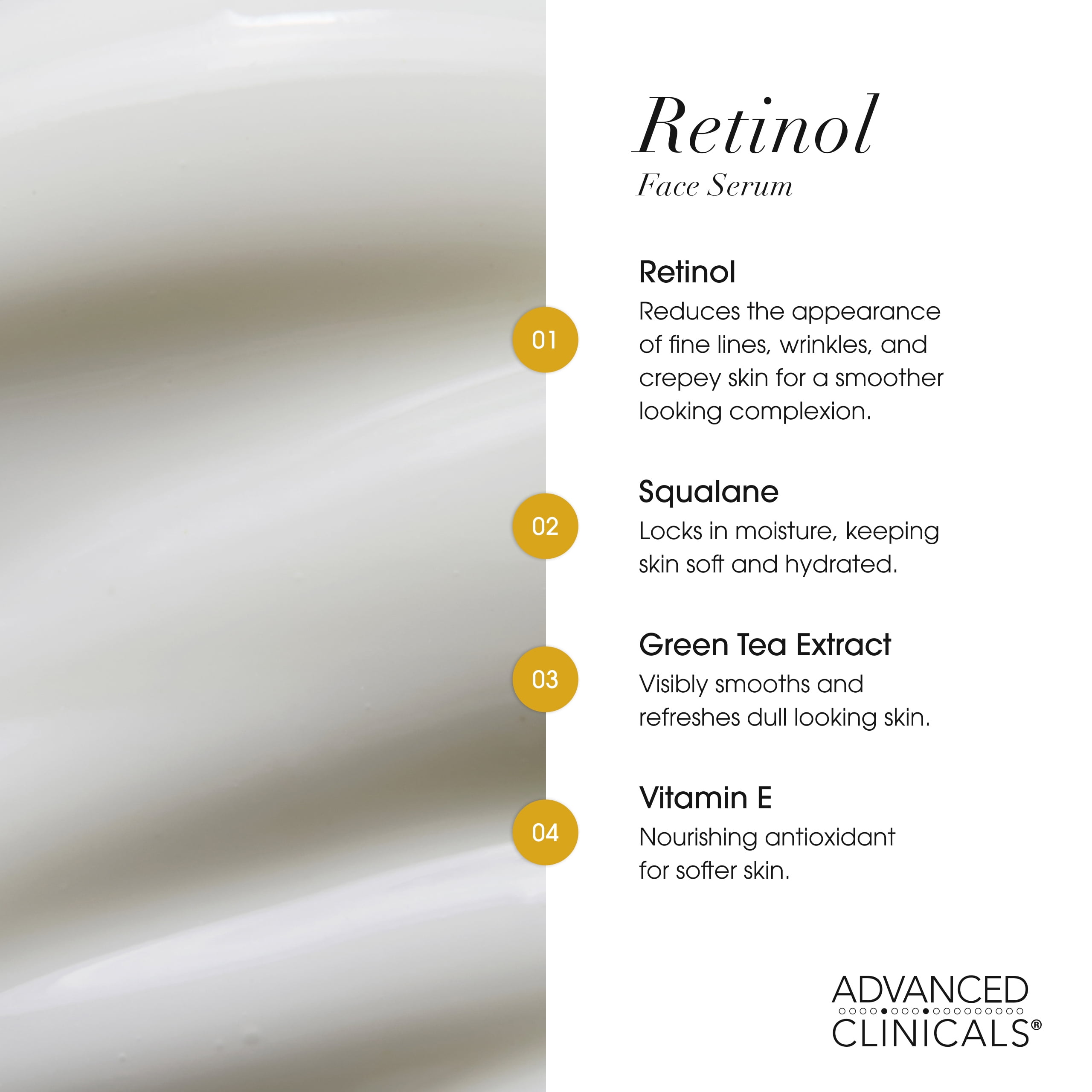 Advanced Clinicals Face Serum Set with Retinol + Collagen + Vitamin C Facial Serums Set