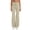 Beige, variant on Women's Fold-Over Flare Yoga Pants Soft Stretchy High Waist Drawstring Tummy Control Leggings for Pilates, Gym, Lounge & Daily Wear Black