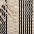 thumbnail image 2 of Alfombra DII de algodón tejida a mano 61x91 cm con rayas negras, 2 of 7