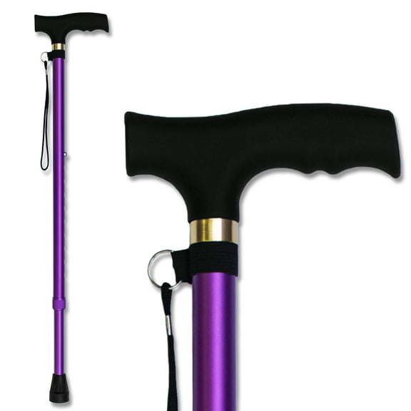 RMS Walking Cane - Adjustable Walking Stick - Lightweight Aluminum Offset Cane with Ergonomic Handle and Wrist Strap - (Lavender)
