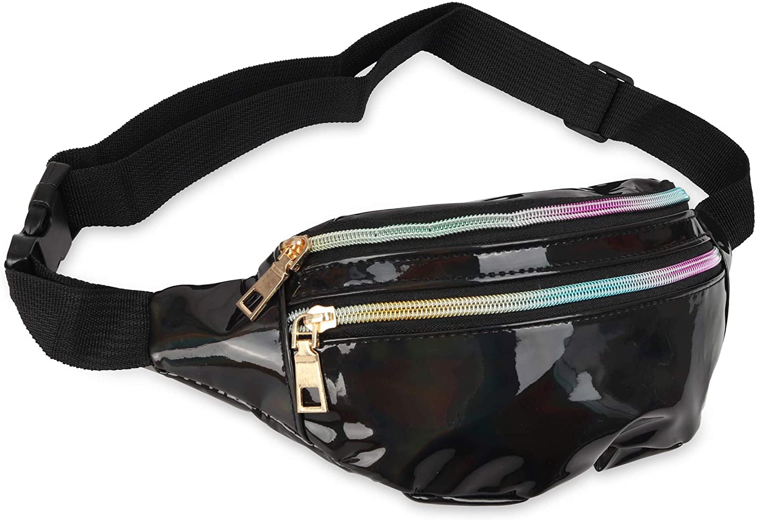 Women Teen Girl Fashion Holographic Transparent Bag Waist Pack Belt Bag Fanny Pack Travel Bags Crossbody Bag B 