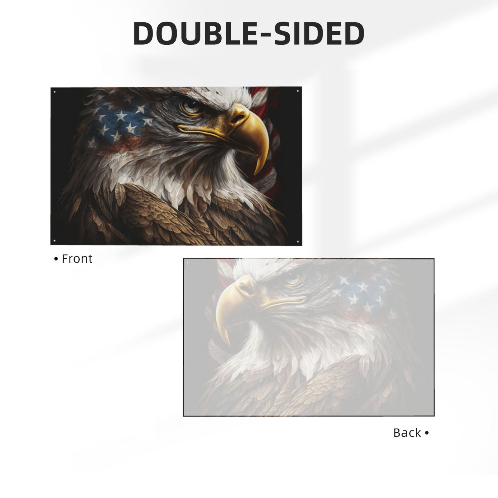American Flag Bald Eagle USA Four Hole Decorated Banner Flag for Garden Yard Home Decoration Indoor Outdoor 4x6 Ft
