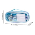 thumbnail image 3 of Large Pencil Case 2 Compartments, Clear Pen Pencil Pouch with Zipper, Multifunction Transparent Stationery Bag for Student College Office Teen Makeup Bag for Adults Travel (Purple), 3 of 9
