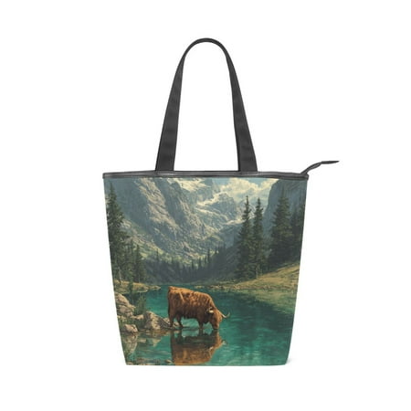 Zipper canvas bag large capacity large size practical handbag durable Canvas with leather material Yak and Nature