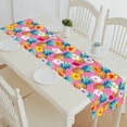 thumbnail image 1 of EREHome Chemin de table Ananas Hawaïens Fleurs d'Hibiscus Nappe de table à Thé 16x72 Pouces, 1 of 1