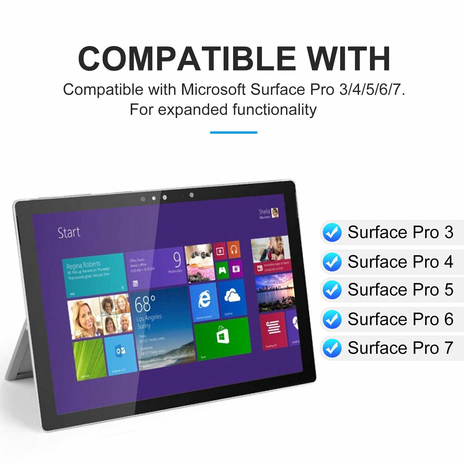Ft-1089d Wireless Bluetooth-compatible Keyboard With Touchpad Backlit Compatible For Microsoft Surface Pro 3 4 5 6 7