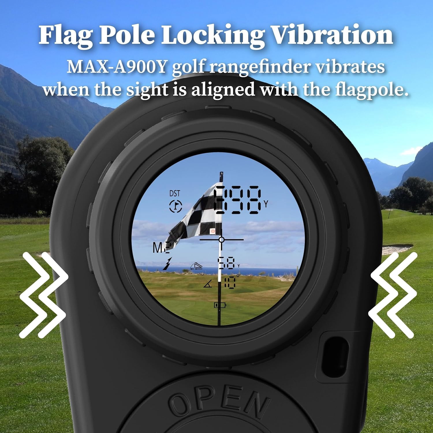 AILEMON Golf Rangefinder with Slope Switch, Flag Pole Locking with Pulse Vibration, 6X Magnification Laser Range Finder Golfing & Hunting, 900 Yards Rangefinders with Magnet Stripe