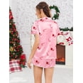 thumbnail image 3 of Ekouaer Womens Silky Satin Pajamas Short Sleeve Sleepwear Soft Button Down Loungewear 2 Piece PJS Shorts Set, 3 of 6