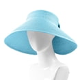 thumbnail image 2 of SikaFu Version Can Be Folded Straw Hat Lady Bow Hat Hats In Summer Empty -Top Cover Caps Can Roll On Beach Hat Large Brim Of Solid Color, 2 of 9
