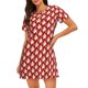 thumbnail image 1 of Balery Fire Symbols Camisón de manga corta con cuello redondo para mujer, cómodo y elegante., 1 of 6