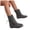 Grey, variant on IUJSOY Round Toe Ankle Boots for Women Lace up Wide Calf Flat Booties Motorcycle Western Boots