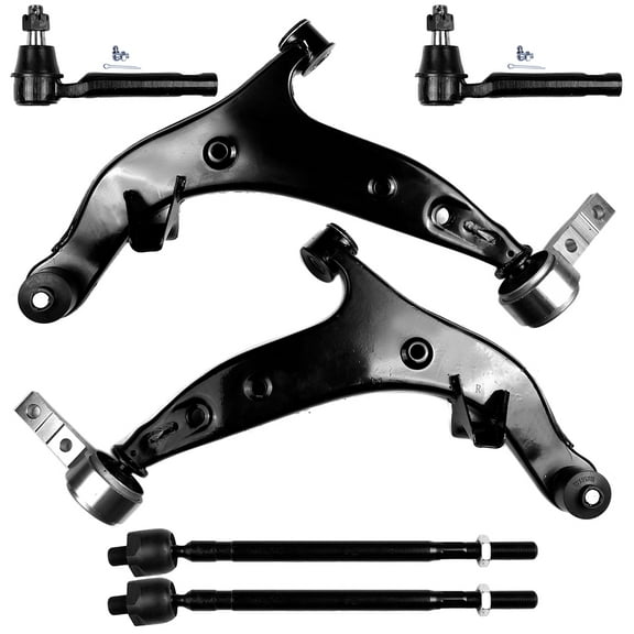 AUTOMUTO Replacement Parts Front Lower Left Right Control Arm and Ball Joint Inner Outer Tie Rod Ends fit for 2004-2009 Quest