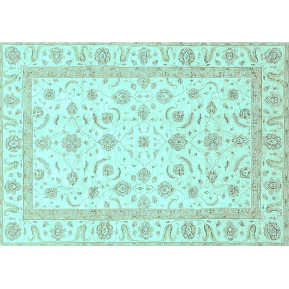 Ahgly Company Indoor Rectangle Oriental Light Blue Traditional Area Rugs, 2' x 3'