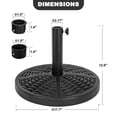thumbnail image 6 of Nuu Garden Outdoor 26 lb, 18'' Round Patio Umbrella Base, Weighted Umbrella Stand with Hand-turn Knob, Weather-resistant Polyethylene and Concrete, for Patio Umbrellas with Φ1.5''-1.9'' Poles, Black, 6 of 9