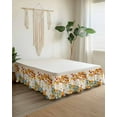 thumbnail image 2 of Blue Green Bed Skirt King Size 16 Inch Drop, Orange Pumpkin Autumn Fallen Maple Leaf Linen Wrap Around Dust Ruffle Bedskirts, Wrinkle & Fade Resistant Easy Fit Bedskirt with Adjustable Elastic, 2 of 8