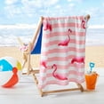 thumbnail image 4 of Great Bay Home Vibrant Prints Soft Cotton Beach Towel (30" x 60", Flamingos), 4 of 7