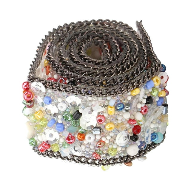 Rongfmy Decorating Lace Ribbons Sewing Craft Decor Gravel Shell Diamond Multicolor