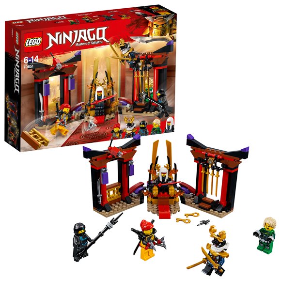 LEGO Ninjago Maîtres de Spinjitzu, Ensemble de Construction de Salle du Trône Affrontement Jouet de Construction pour Enfants