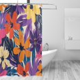 thumbnail image 2 of Yayeee Shower Curtain with Hooks 72"x72" Waterproof Fabric Bathroom Hanging Decor, Colorful Painted Flowers Pattern, 2 of 5