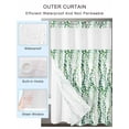 thumbnail image 4 of No Hook Shower Curtain with Snap-in Liner, Green Weeping Eucalyptus Waterproof Fabric Bathroom Curtains, Spring Summer Country Leaves Bath Curtains & Mesh Top Window 72"x78" Long, 4 of 9