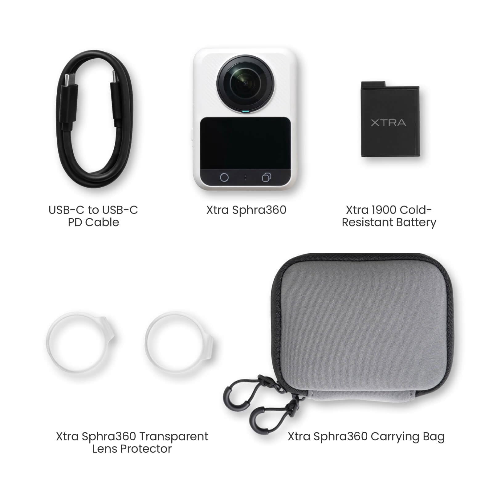 Xtra Sphra360 Action Camera,360° Panoramic,8K/5OFPS 100MP High Resolution Cameras,105GB Built-in Storage Waterproof Action Camera for Vlogging Video