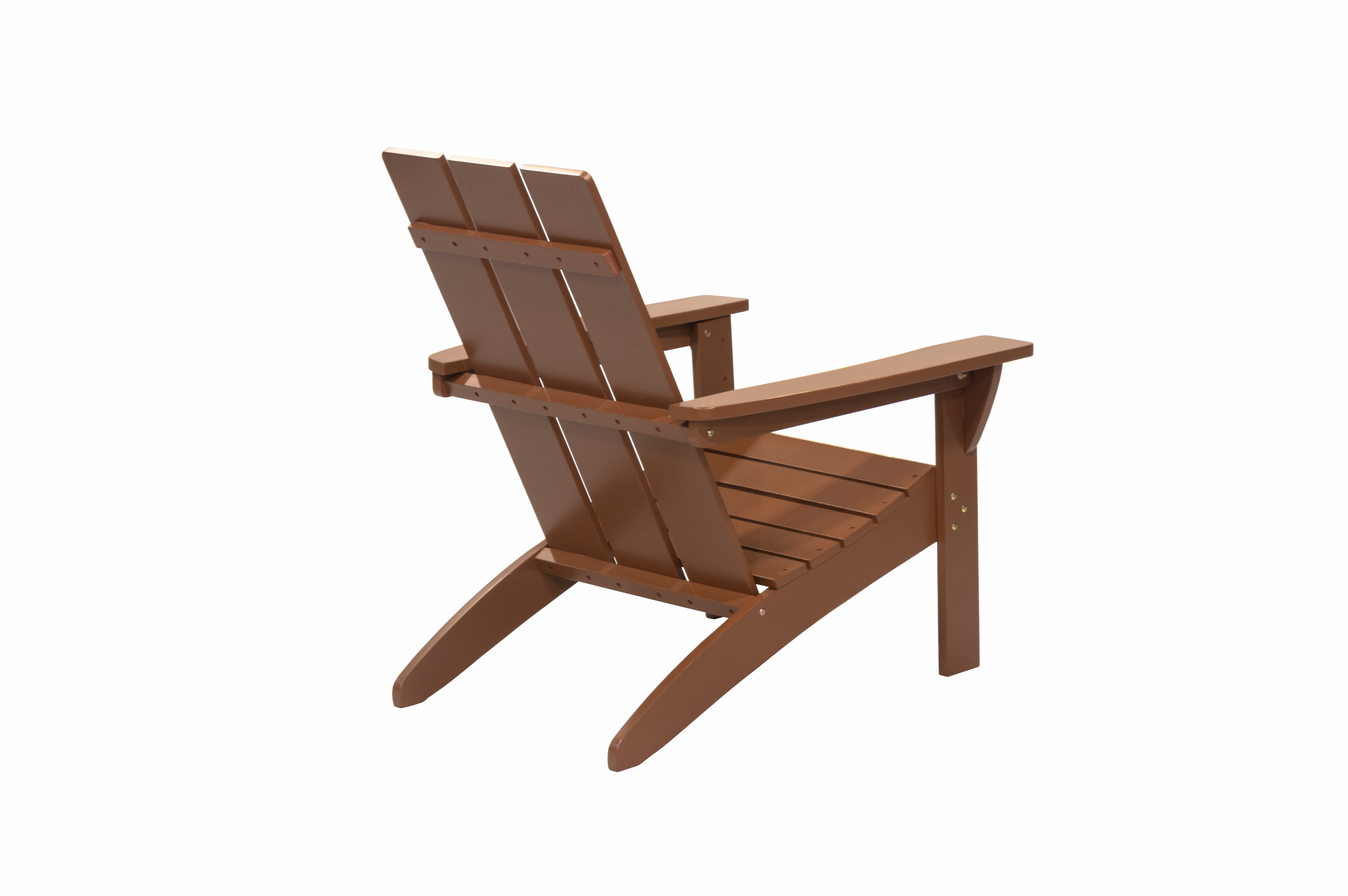 Outdoor Patio Garden Furniture 3-Piece Wood Adirondack Chair Set, Weather Resistant Finish,2 Adirondack Chairs and 1 Side Table-Brown