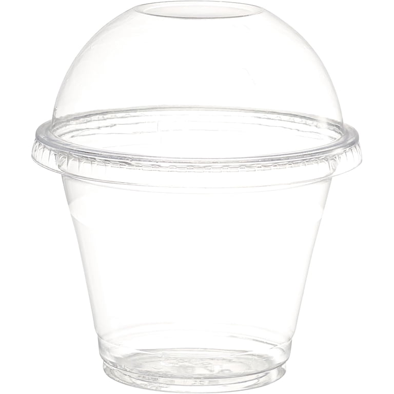 GUSTO 9 oz Clear Plastic Cups With Dome Lids, 50 Count photo 3