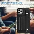 thumbnail image 3 of Nalacover Wallet Case for iPhone 11 Pro, Business PU Leather Unique Design Wristband Kickstand Credit Card Holder Slots Shockproof Scratch Resistant Phone Case for iPhone 11 Pro,Black, 3 of 6