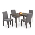 thumbnail image 1 of Ensemble de Salle à Manger 5 Pcs Fini Gris avec Chaises en Lin Gris Fini Gris, 1 of 2