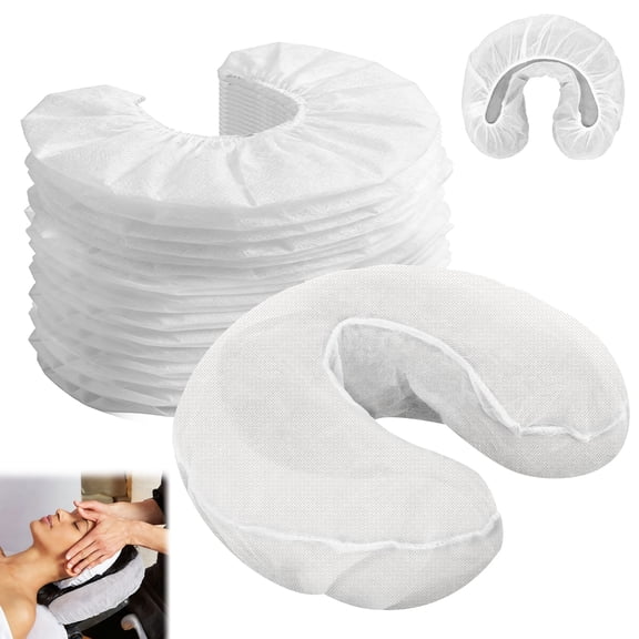 50 Pcs Disposable Face Cradle Covers – Non-Sticking Massage Headrest Covers for Massage Tables & Chairs