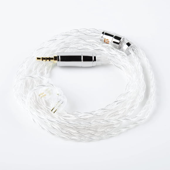 Cable de Auriculares Mejorado keephifi-KBEAR Limpid 4N 4 Núcleos HiFi en Monitor In-Ear Desmontable Cable de Plata de Alta Pureza para MT3-PRO, KS1, KS2, Lark, Robin, Queen (TFZ, 2.5MM)