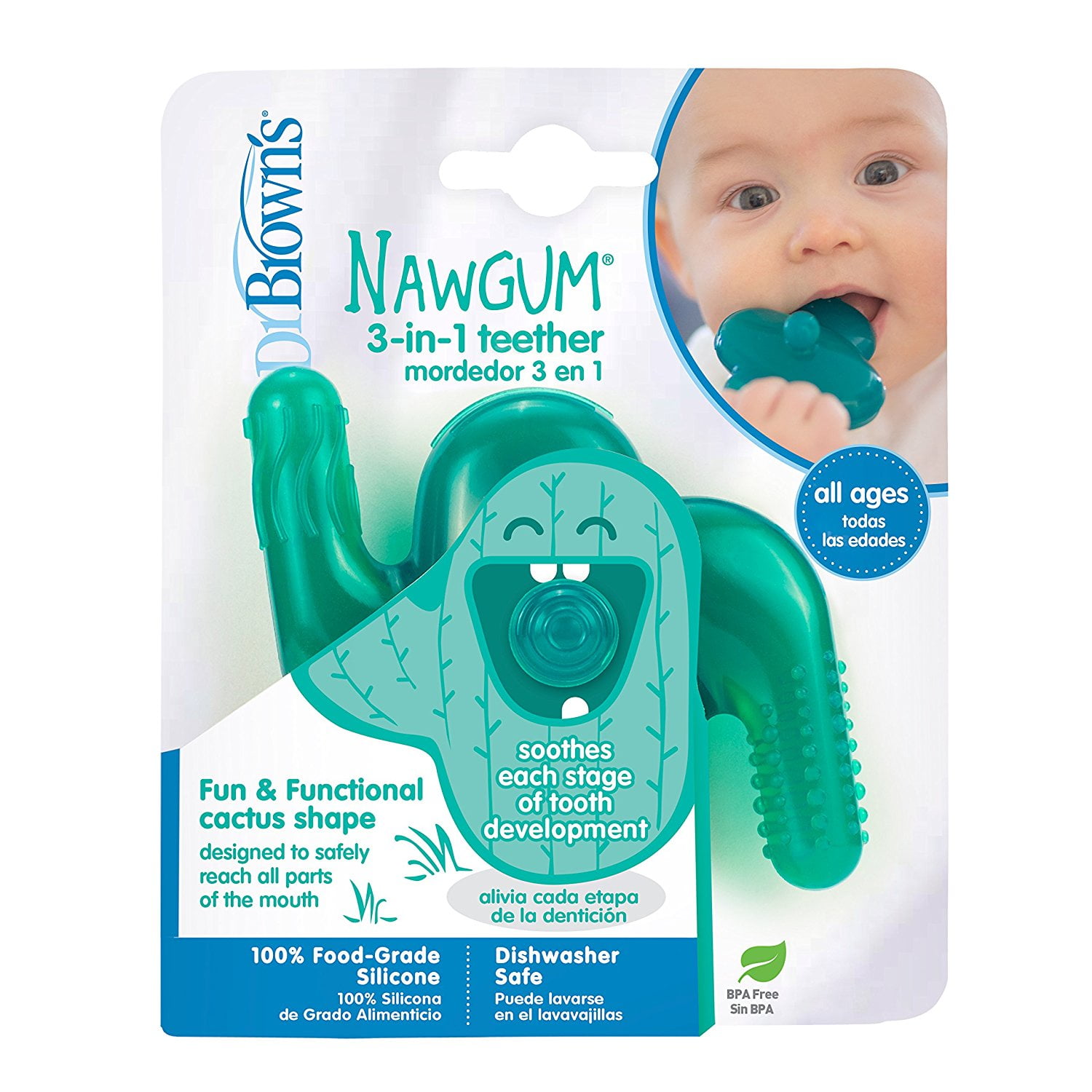 New Nawgum Cactus Eco Teether Infant Baby Chew Sensory Toy $30 