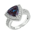 thumbnail image 2 of Sterling Silver with Colour Changing Alexandrite and White Topaz Halo Ring, 2 of 3